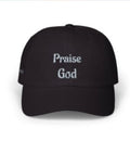 Black Baseball Cap, “Praise God” Stitch